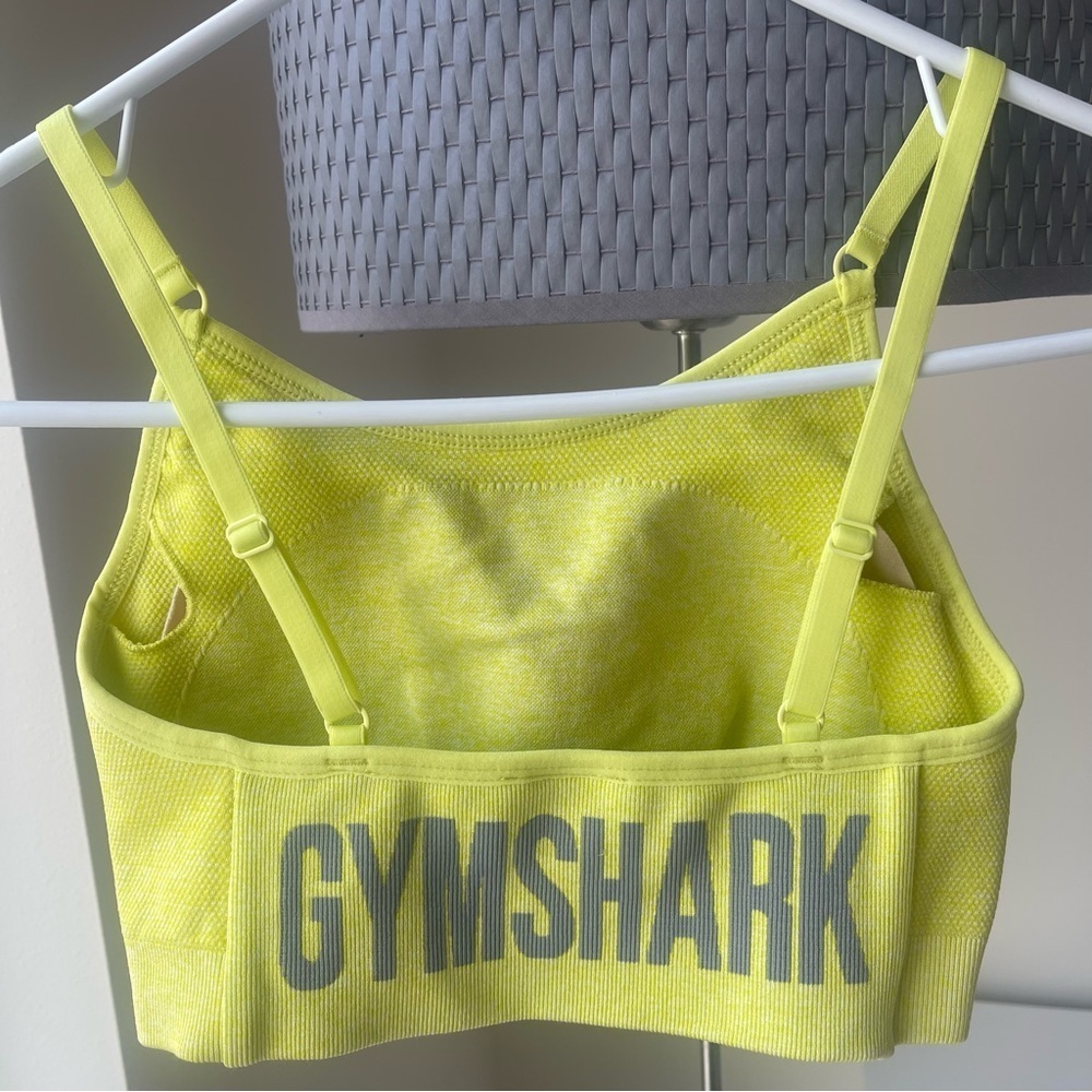 GYMSHARK Limited Edition Flex Strappy Sports Bra - Glitch Yellow Marl